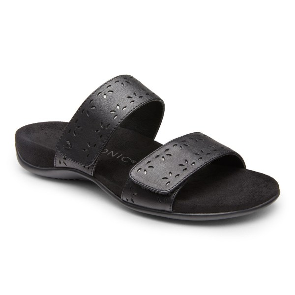 Vionic Sandals Ireland - Randi Slide Sandal Black - Womens Shoes Ireland | NKTXY-0914